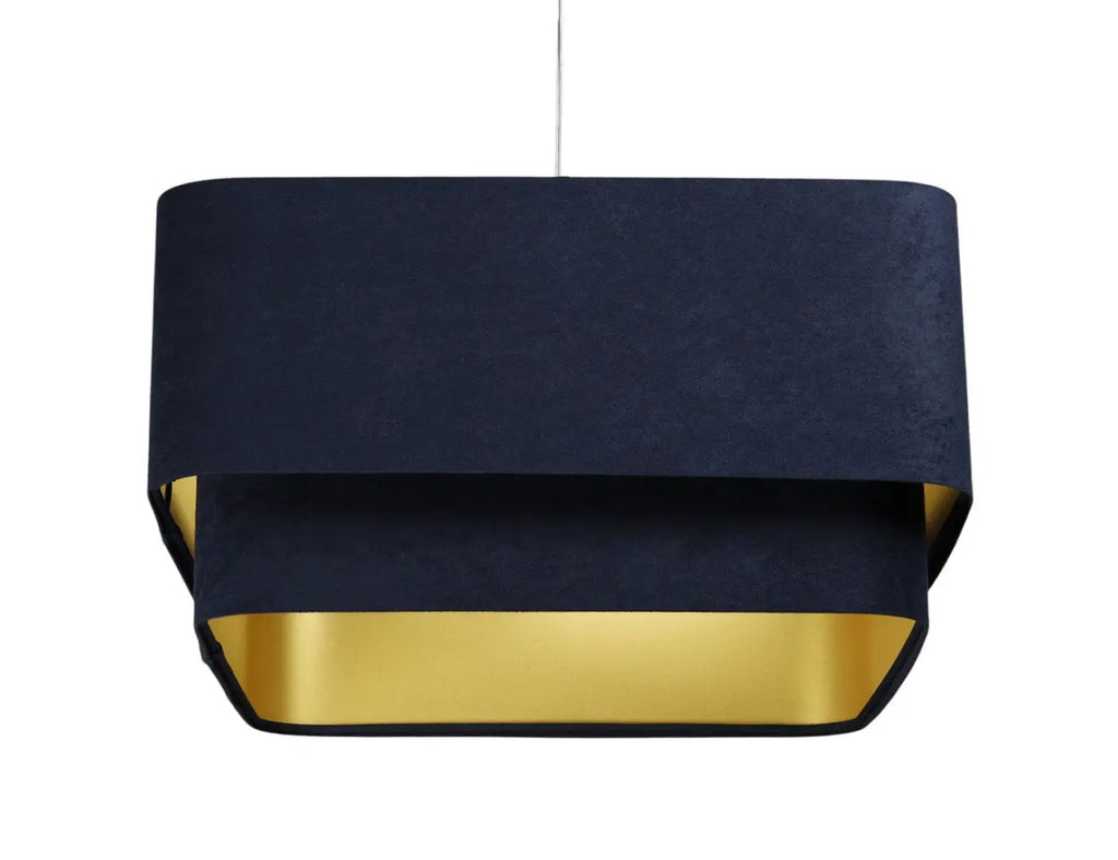 Suspension Luminaire | KWADRO DUO VELOUR (Bleu Marine)