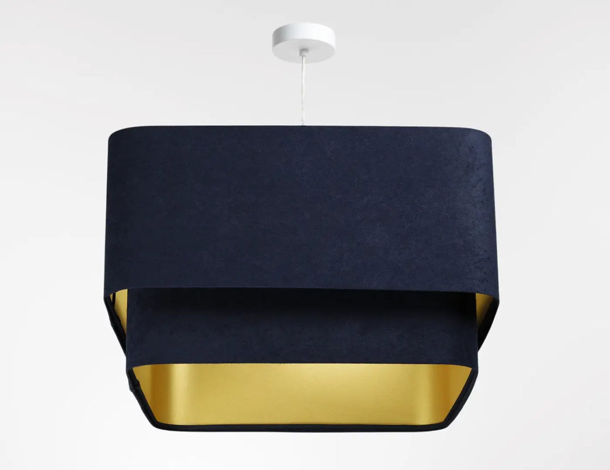 Suspension Luminaire | KWADRO DUO VELOUR (Bleu Marine)