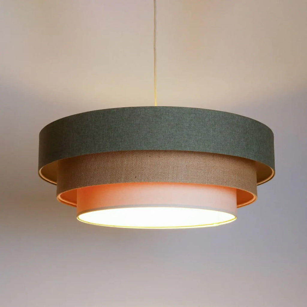 Suspension Luminaire | TRINITI BOHO ELEGANT (Vert Gris/Crème/Beige)