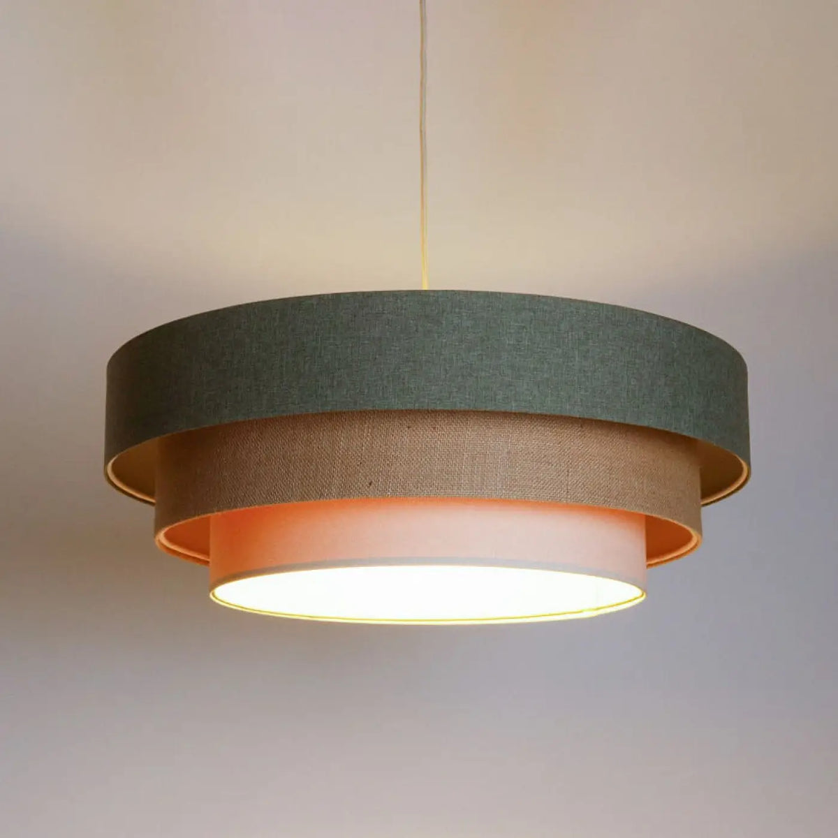 Suspension Luminaire | TRINITI BOHO ELEGANT (Vert Gris/Crème/Beige)
