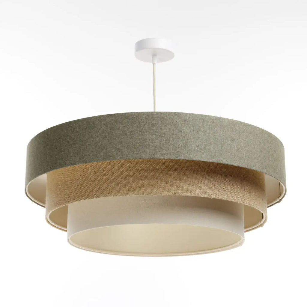 Suspension Luminaire | TRINITI BOHO ELEGANT (Vert Gris/Crème/Beige)