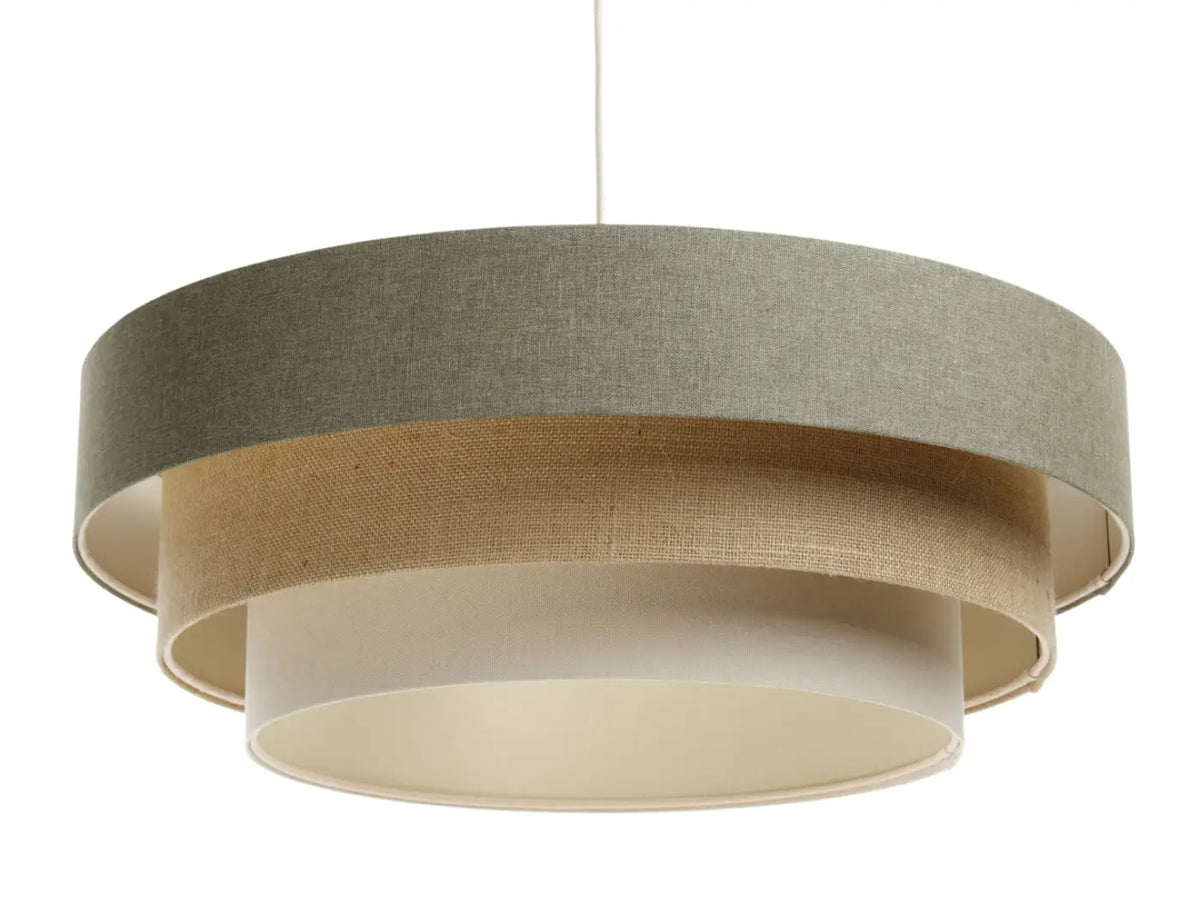 Suspension Luminaire | TRINITI BOHO ELEGANT (Vert Gris/Crème/Beige)