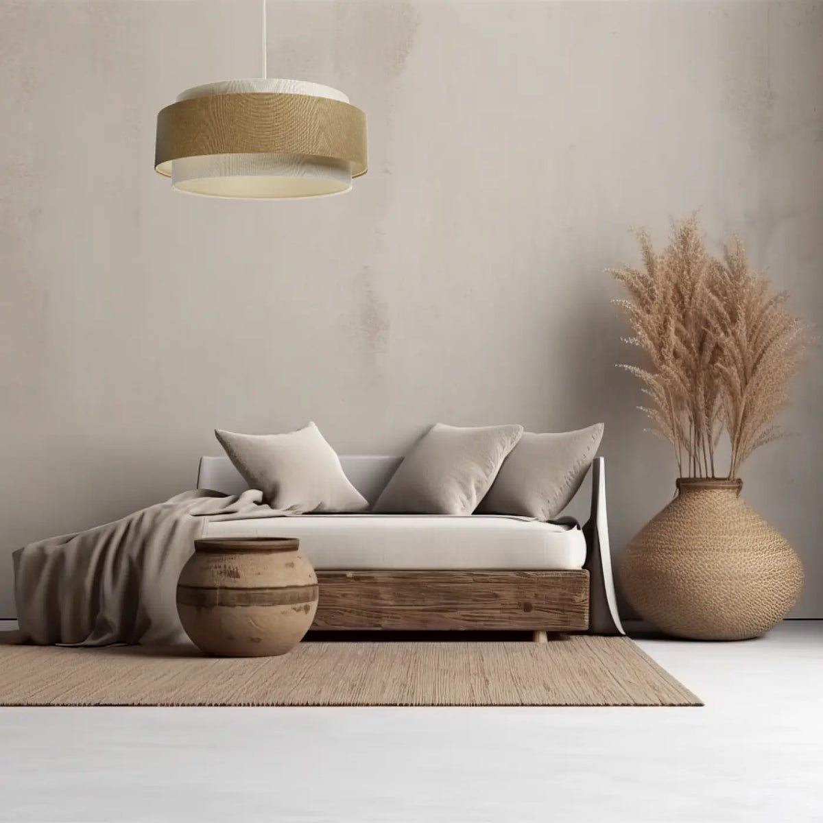 Suspension Luminaire | DOBLO BOHO ELEGANT (Moutarde/ Crème/ Ecru)