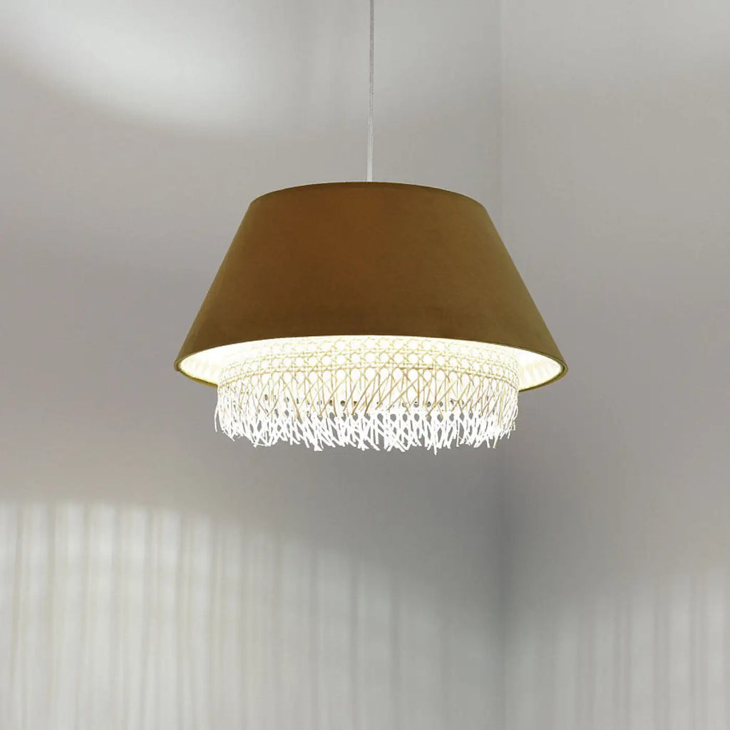 Suspension Luminaire | SENSEI RATTAN (Moutarde)