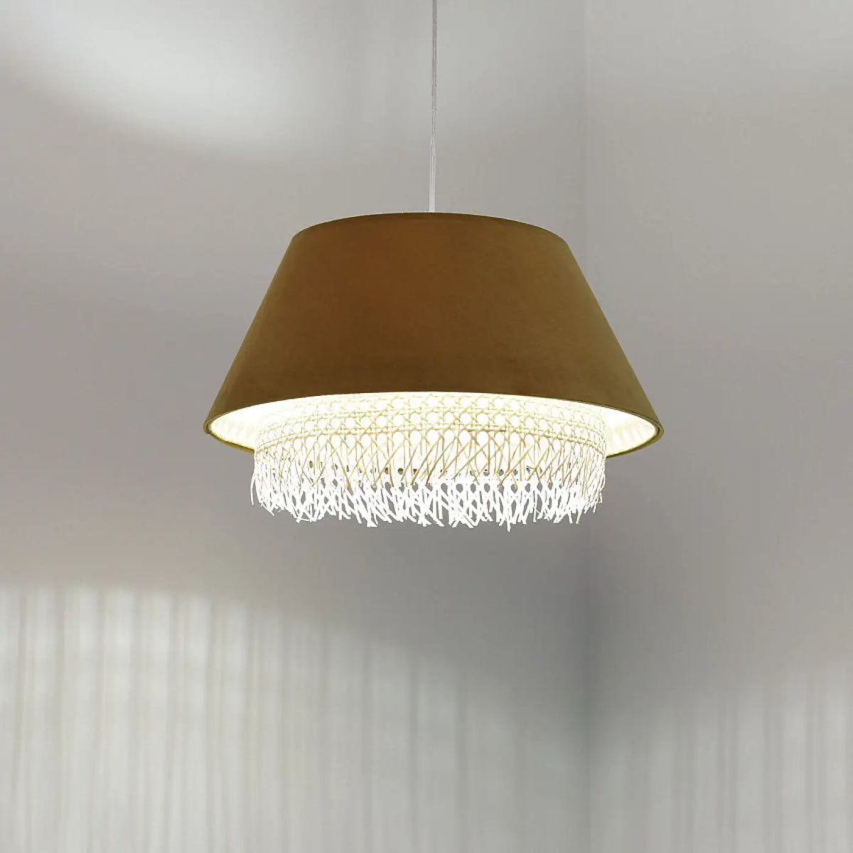 Suspension Luminaire | SENSEI RATTAN (Moutarde)