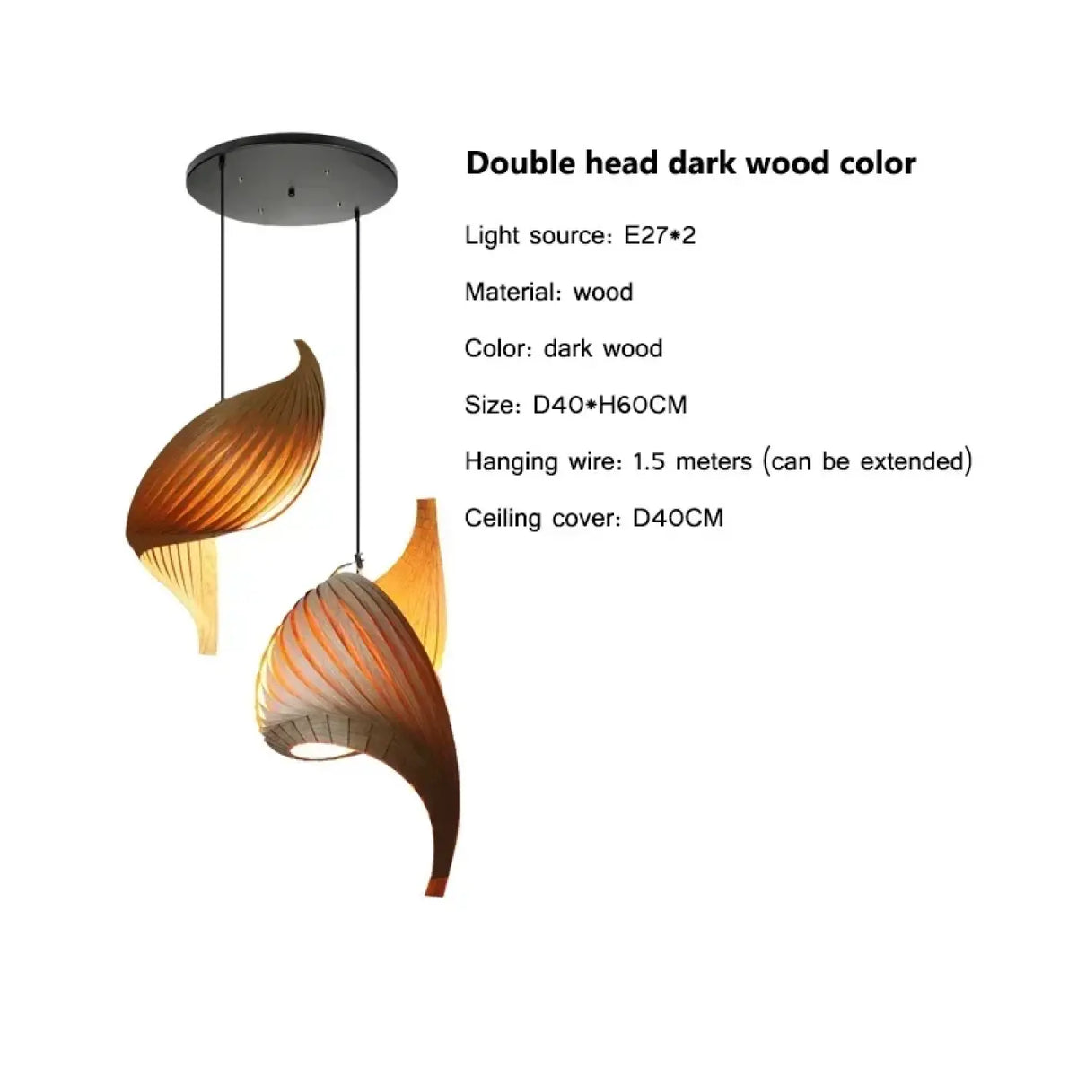 Suspension Luminaire Lorène Sillage en Bois - Chaleur du Bois & Atmosphère Accueillante
