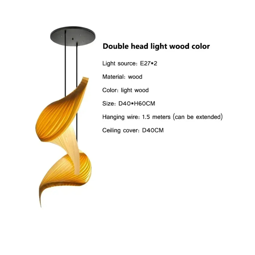 Suspension Luminaire Lorène Sillage en Bois - Chaleur du Bois & Atmosphère Accueillante