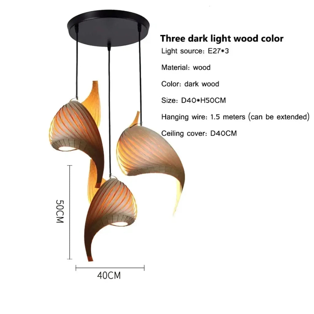 Suspension Luminaire Lorène Sillage en Bois - Chaleur du Bois & Atmosphère Accueillante