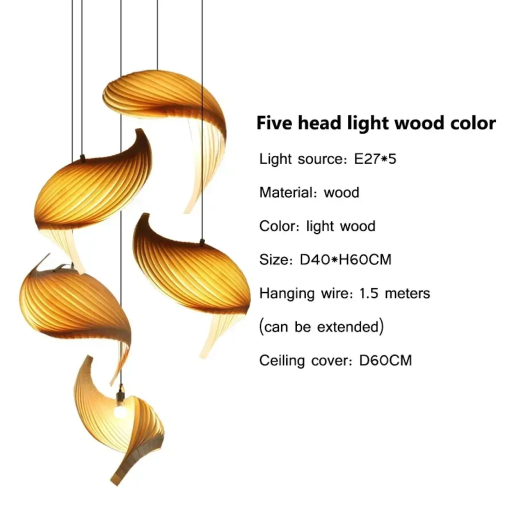 Suspension Luminaire Lorène Sillage en Bois - Chaleur du Bois & Atmosphère Accueillante