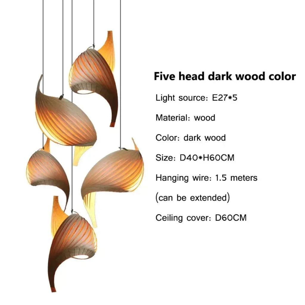 Suspension Luminaire Lorène Sillage en Bois - Chaleur du Bois & Atmosphère Accueillante