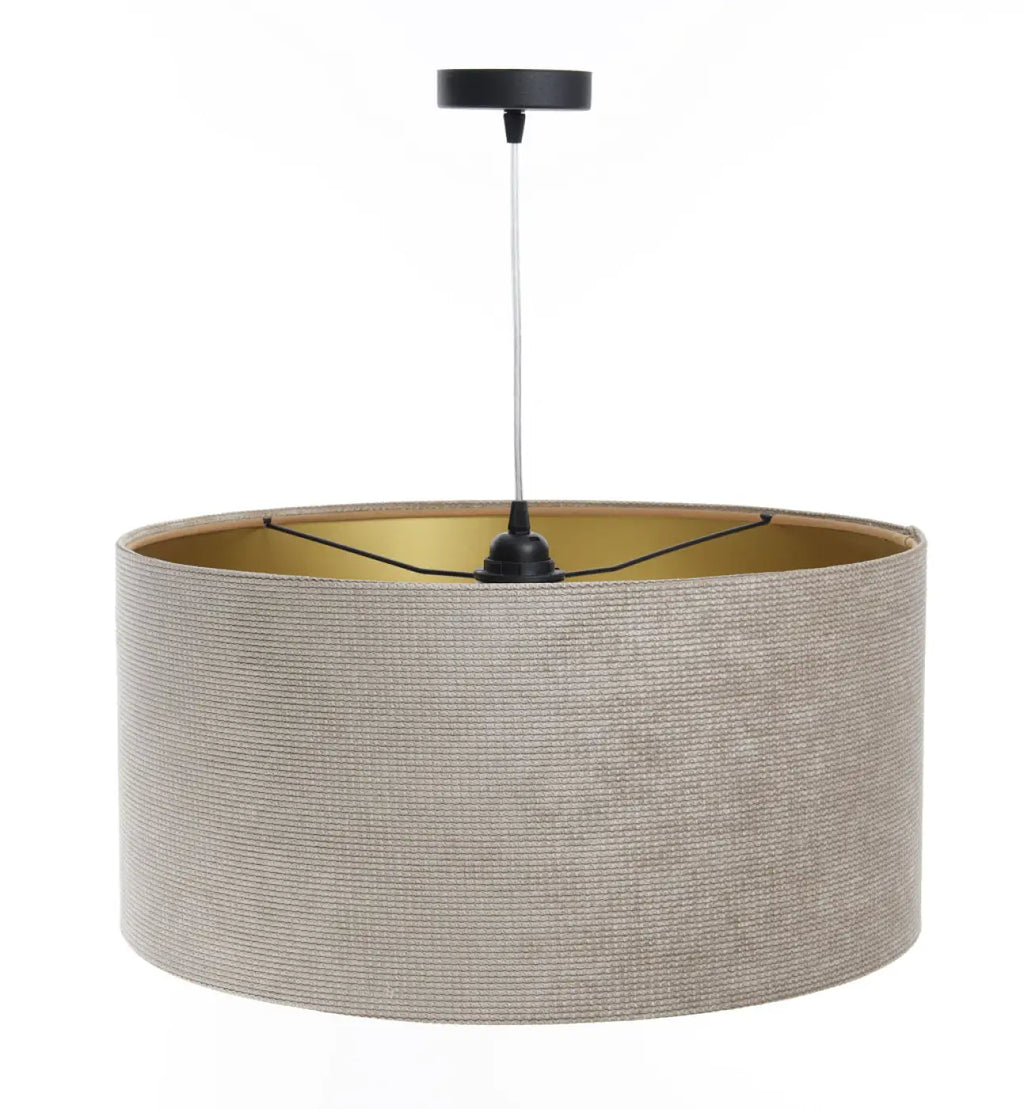 Suspension Luminaire | GLAMOUR STRUCTURAL VELOUR (Beige/Doré)