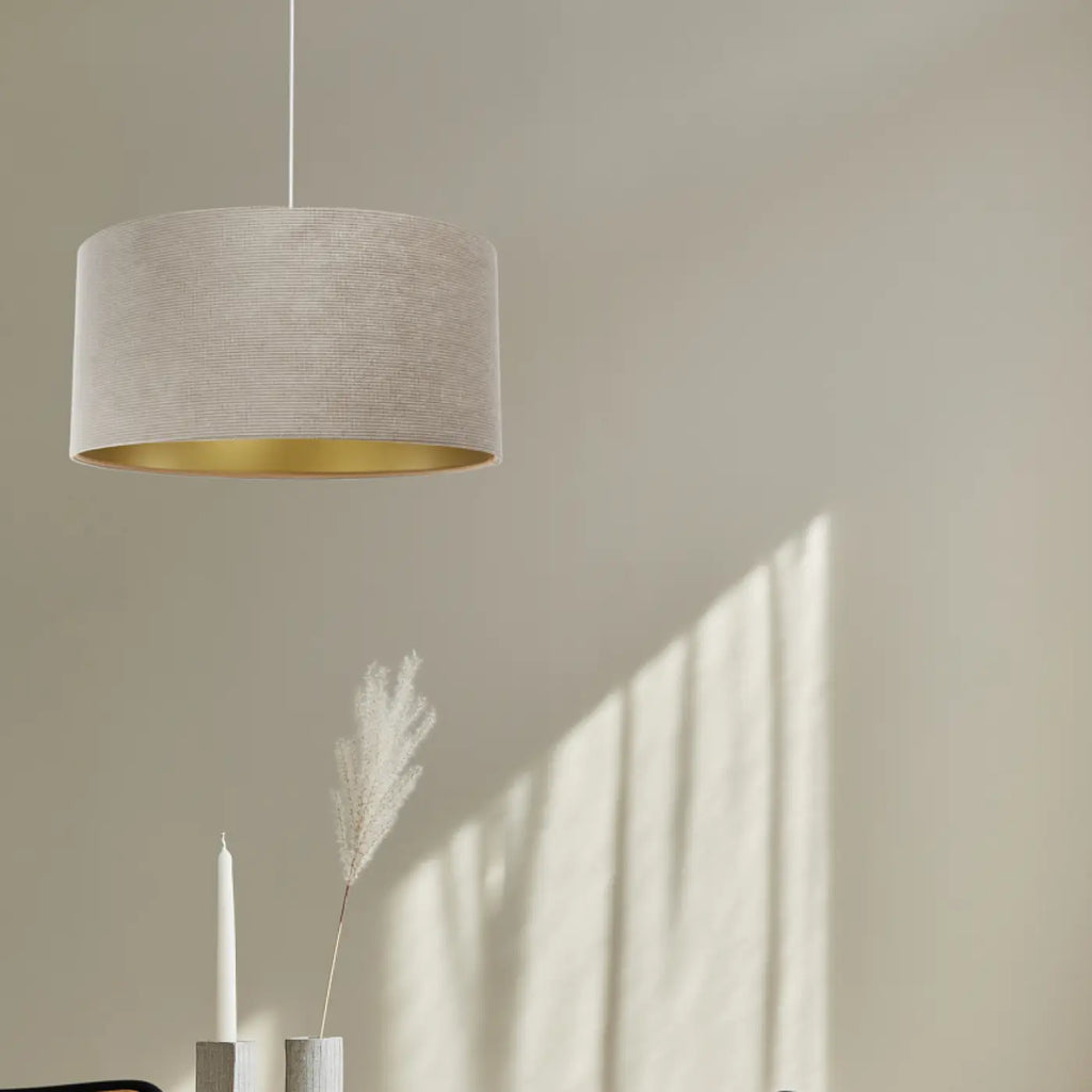 Suspension Luminaire | GLAMOUR STRUCTURAL VELOUR (Beige/Doré)
