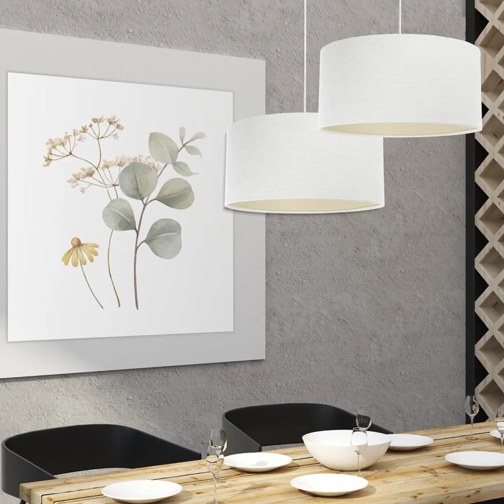 Suspension Luminaire | GLAMOUR STRUCTURAL VELOUR (Blanc Crème/Ecru)