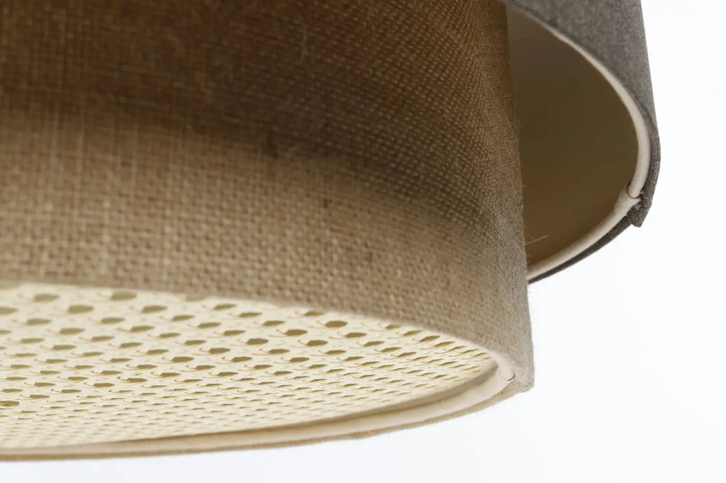 Suspension Luminaire | DUO RATTAN (Graphite/Beige)