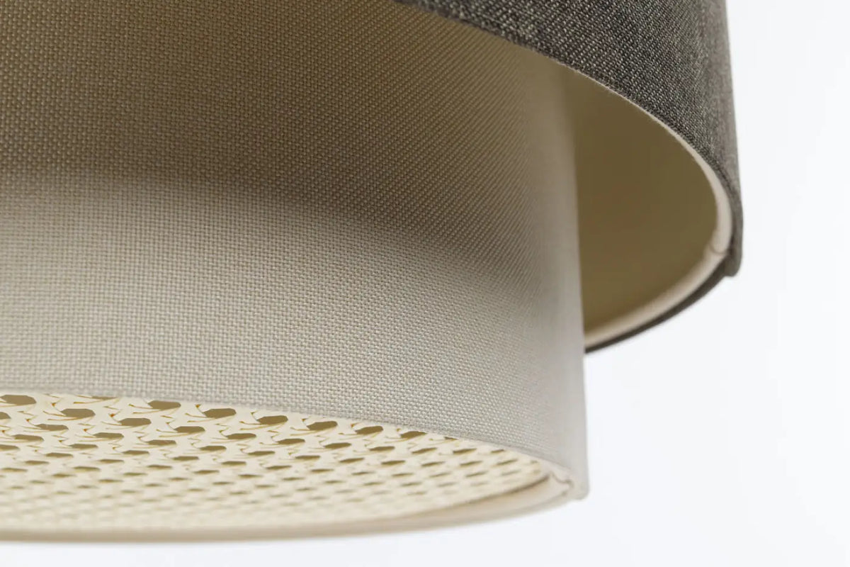 Suspension Luminaire | DUO RATTAN (Graphite/Crème/Ecru)