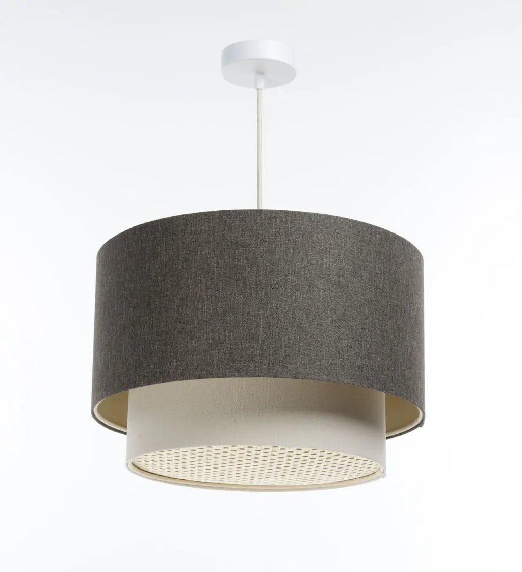 Suspension Luminaire | DUO RATTAN (Graphite/Crème/Ecru)