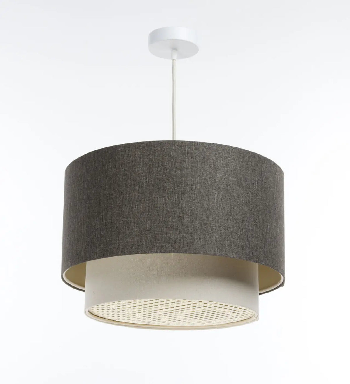 Suspension Luminaire | DUO RATTAN (Graphite/Crème/Ecru)