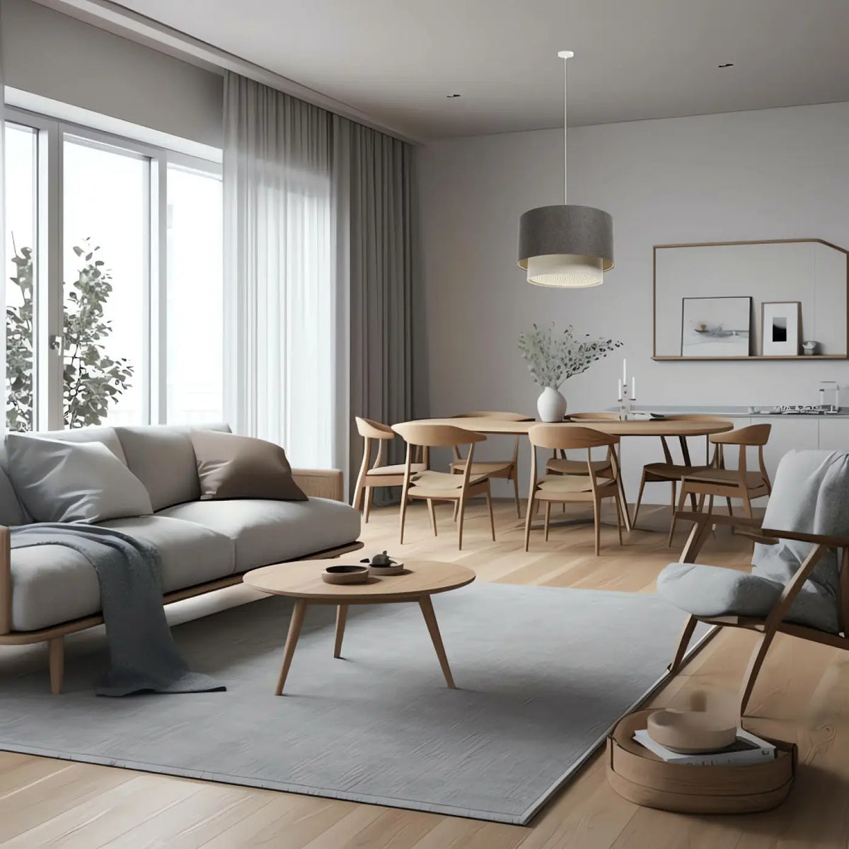 Suspension Luminaire | DUO RATTAN (Graphite/Crème/Ecru)