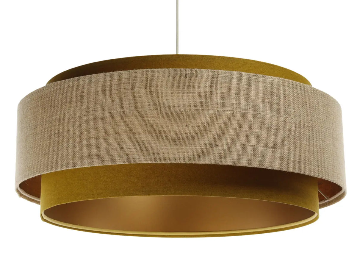 Suspension Luminaire | DOBLO CLASSIC (Moutarde /Beige/Doré)