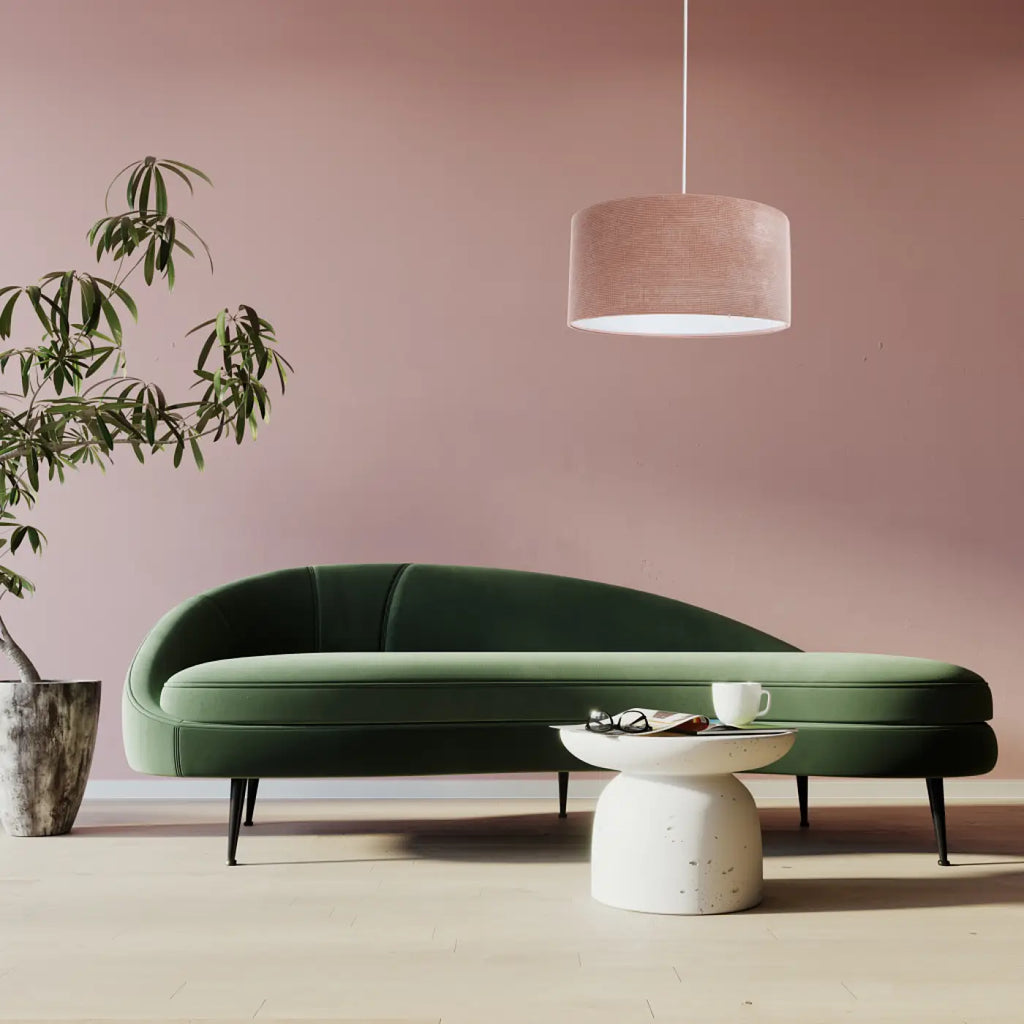 Suspension Luminaire | GLAMOUR STRUCTURAL VELOUR (Rose/Blanc)