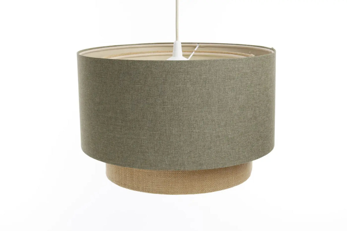 Suspension Luminaire | DUO RATTAN (Vert Gris/Beige/Ecru)
