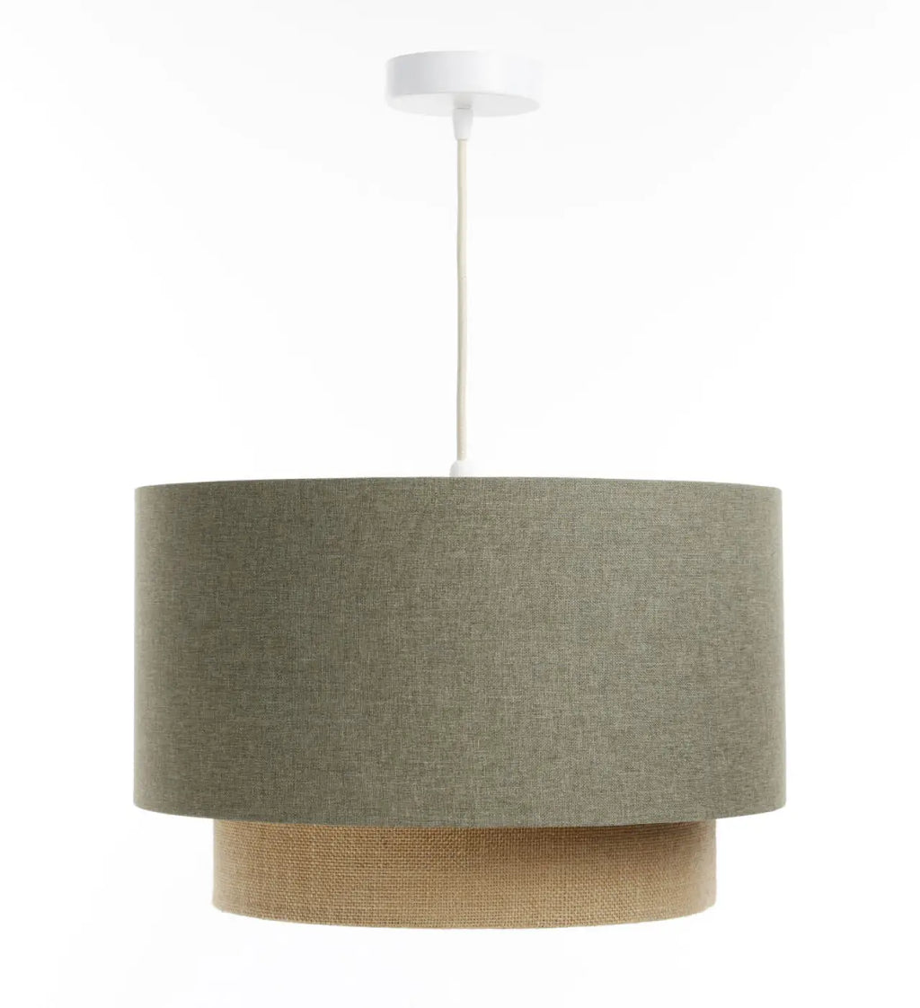 Suspension Luminaire | DUO RATTAN (Vert Gris/Beige/Ecru)