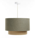 Suspension Luminaire | DUO RATTAN (Vert Gris/Beige/Ecru)