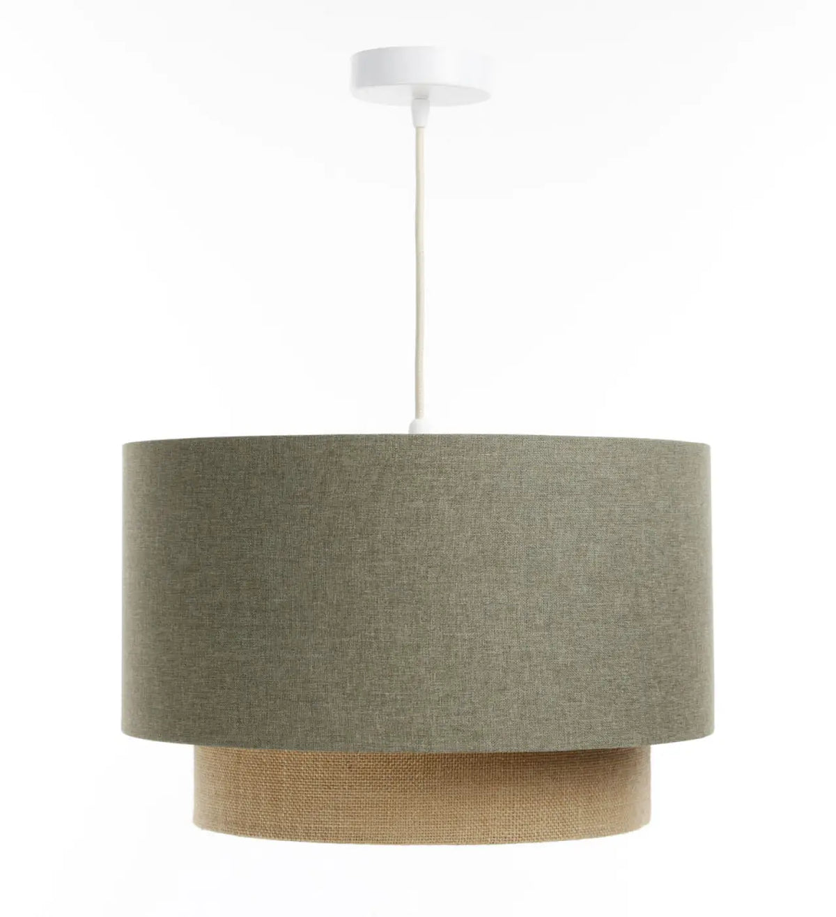 Suspension Luminaire | DUO RATTAN (Vert Gris/Beige/Ecru)
