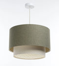 Suspension Luminaire | DUO RATTAN (Vert Gris/Crème/Ecru)