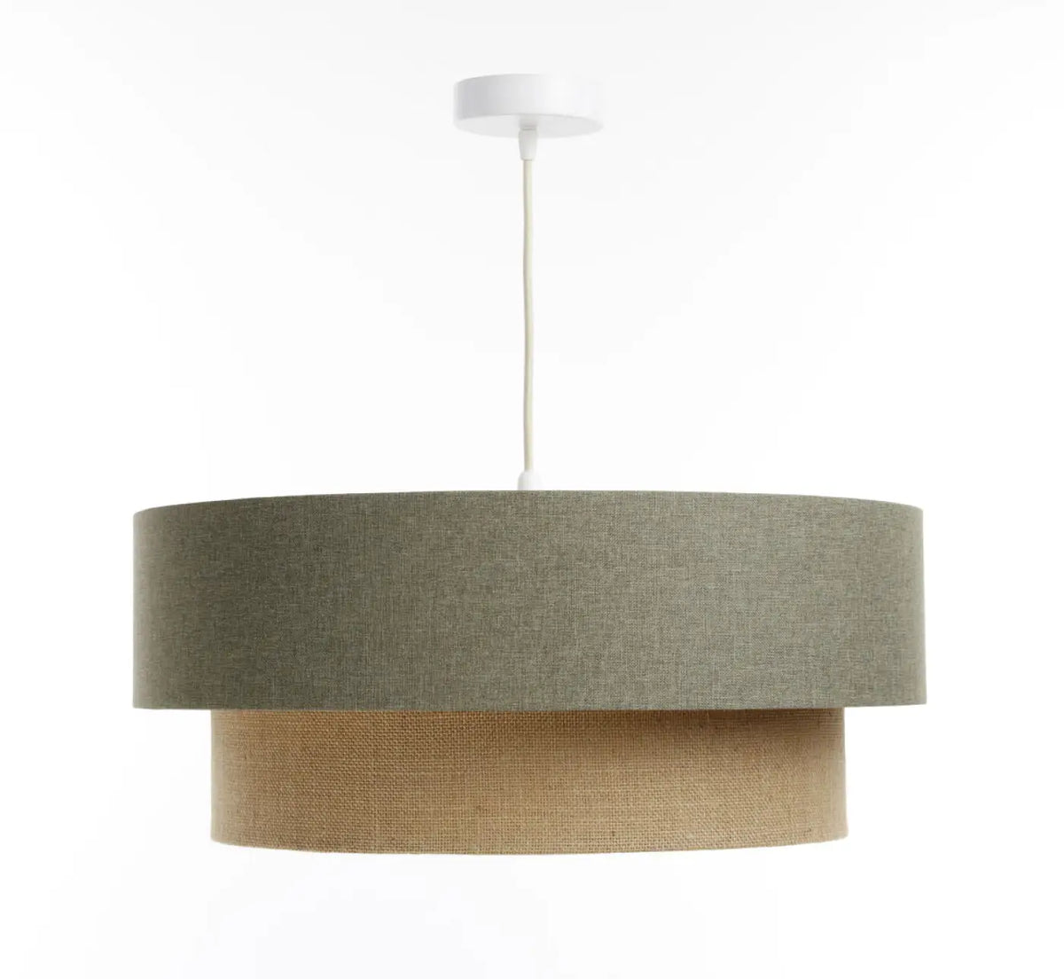 Suspension Luminaire | DUO BOHO ELEGANT (Vert Gris/Beige/Ecru)