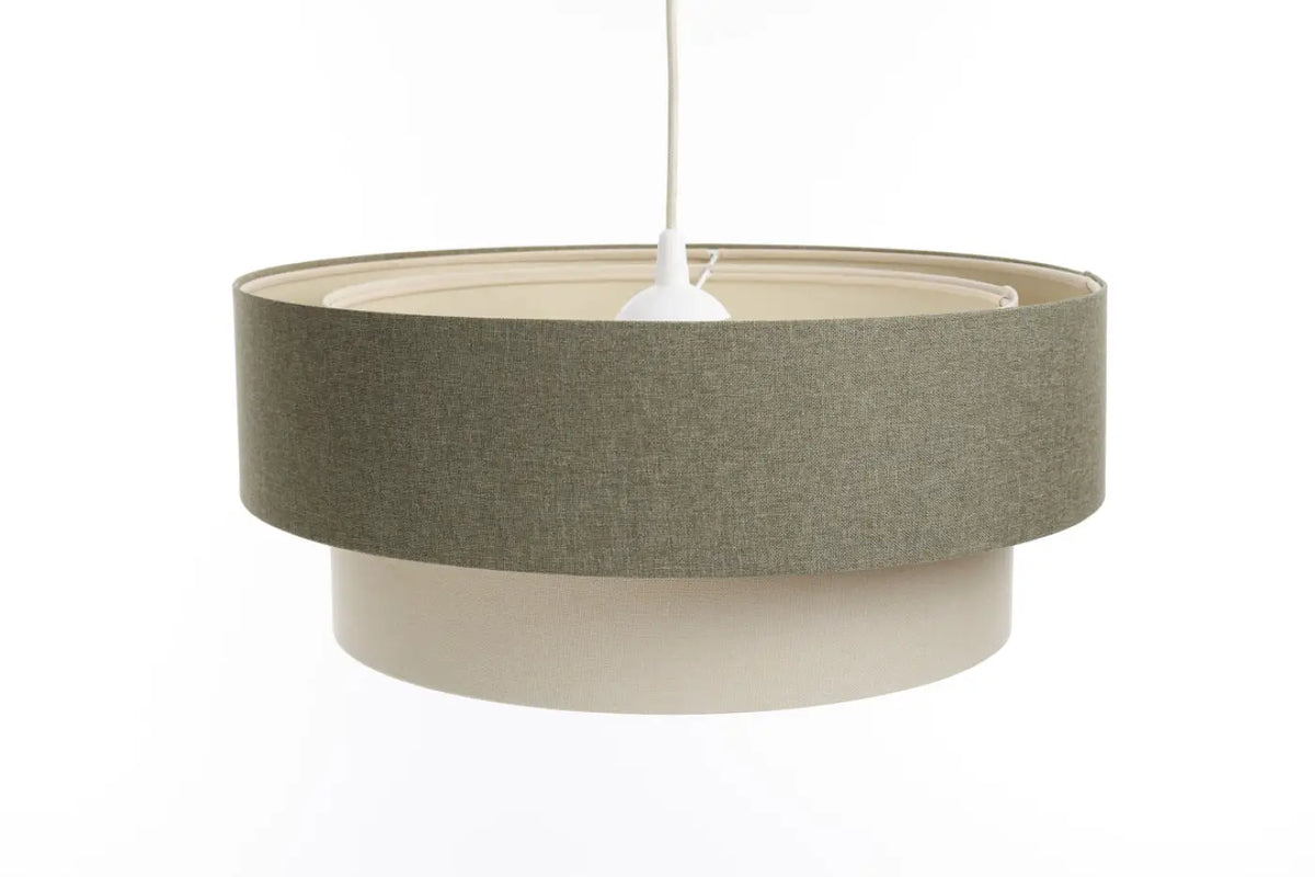 Suspension Luminaire | DUO BOHO ELEGANT (Vert Gris/Crème/Ecru)