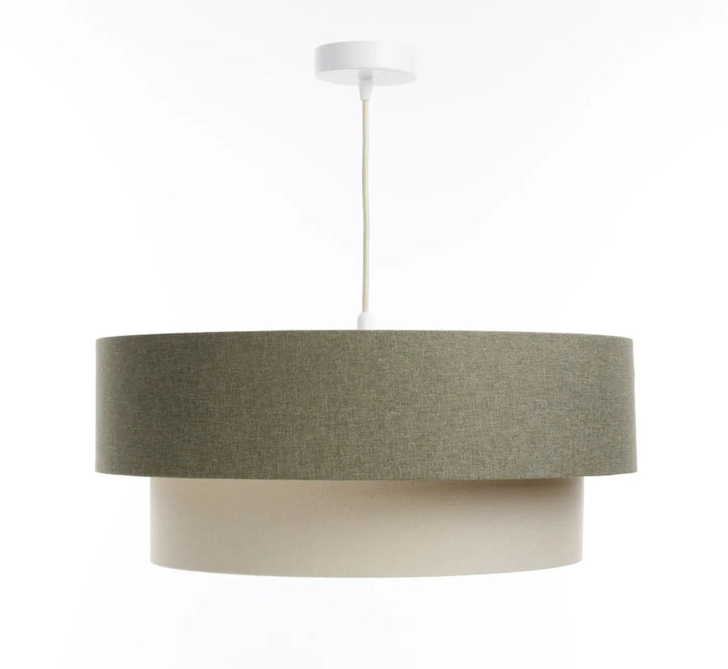 Suspension Luminaire | DUO BOHO ELEGANT (Vert Gris/Crème/Ecru)