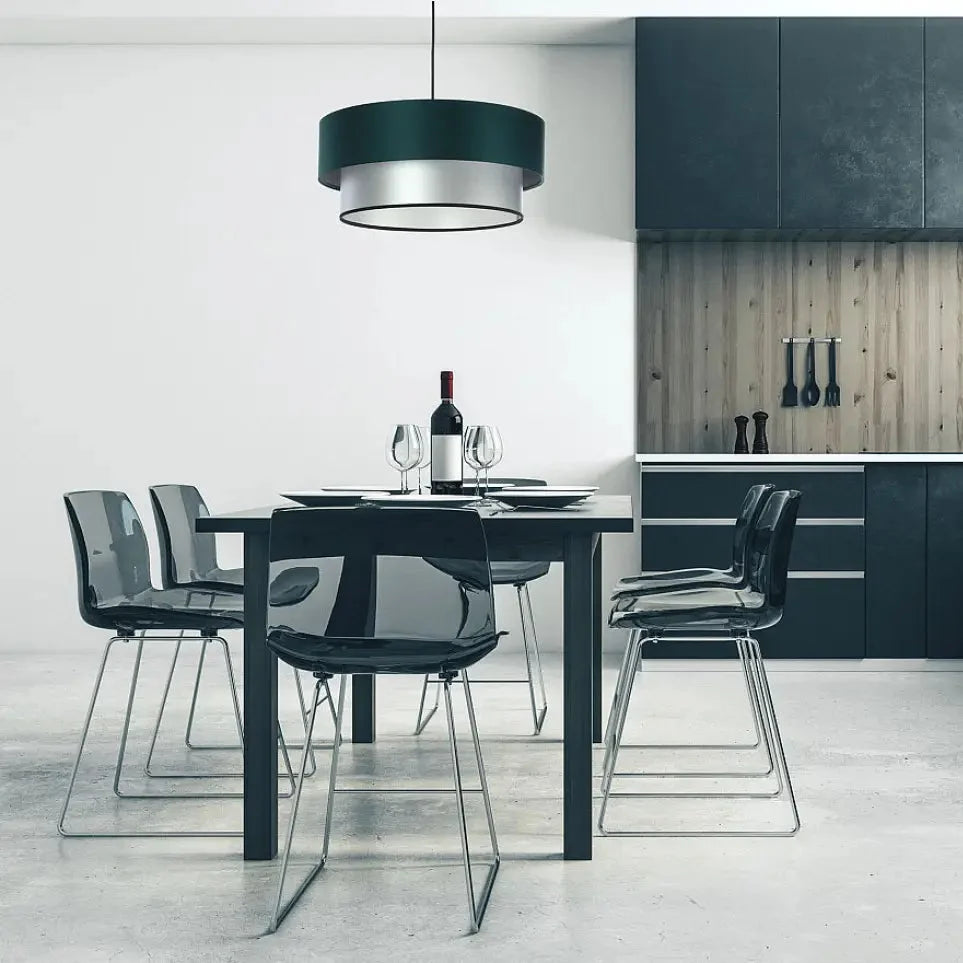 Suspension Luminaire | Duo (Vert Foncé/Argent)