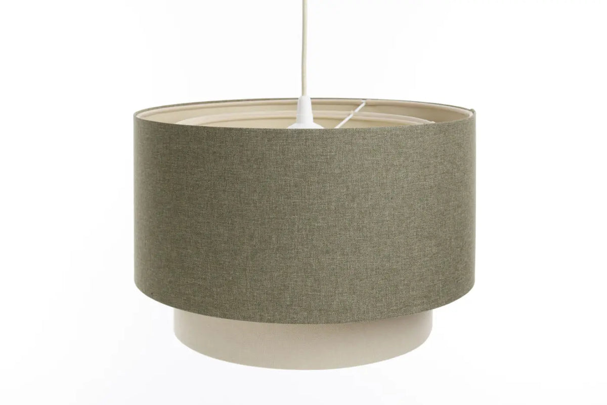 Suspension Luminaire | DUO BOHO ELEGANT (Vert Gris/Crème/Ecru)