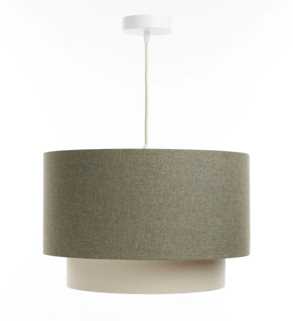 Suspension Luminaire | DUO BOHO ELEGANT (Vert Gris/Crème/Ecru)