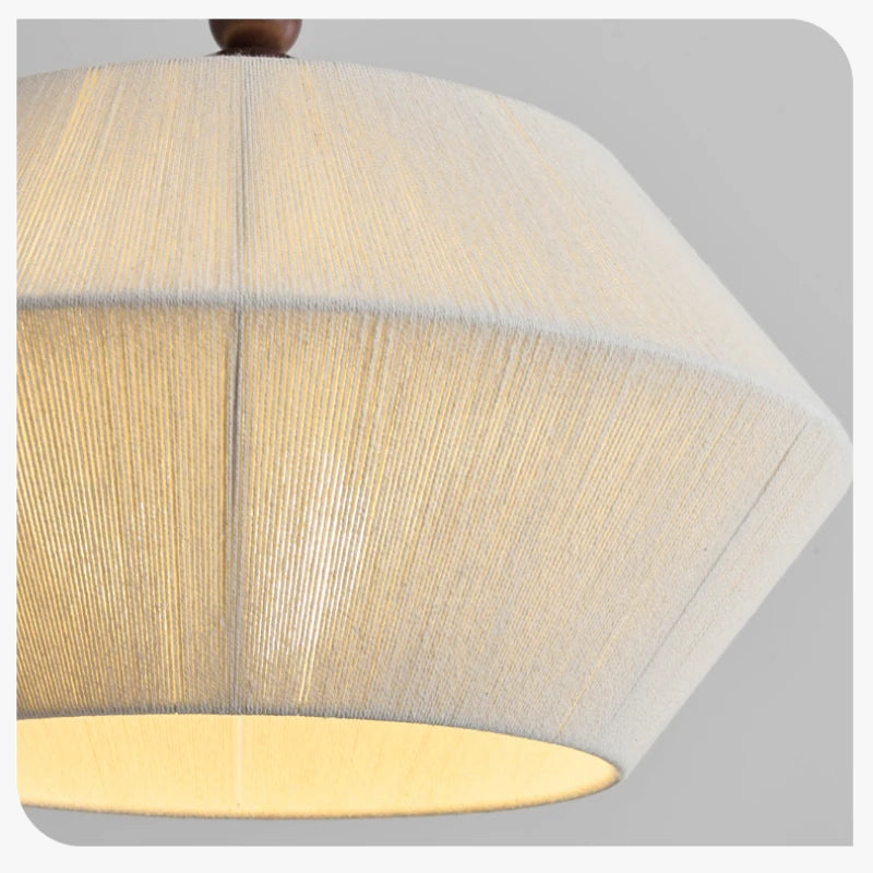Suspension Naturelle Daphné Brume en Corde de Chanvre et Bois