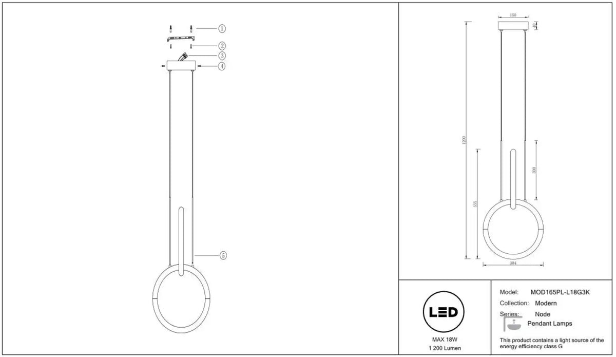 Suspension Luminaire | NODE (Double Anneau)