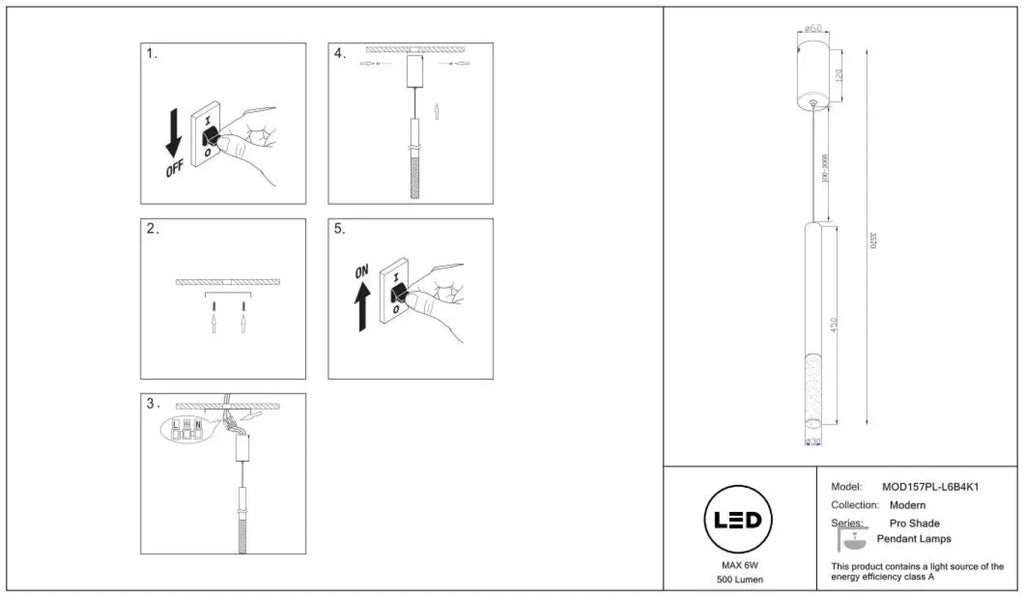 Suspension Luminaire | PRO SHADE (Tube Biseauté)