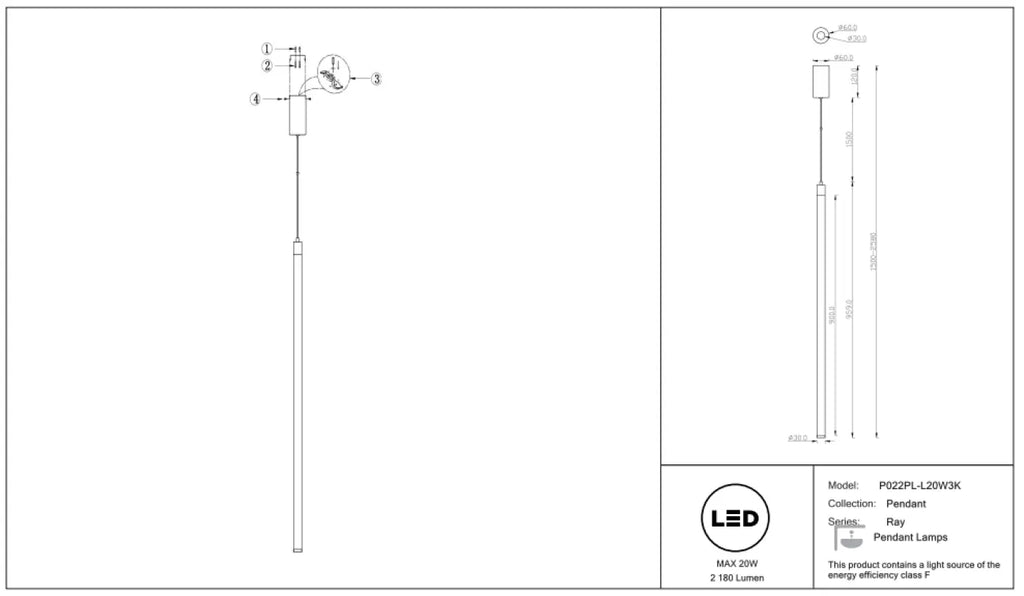 Suspension Luminaire | RAY (Tube Lumineux)