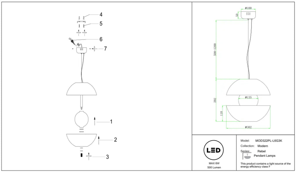 Suspension Luminaire | REBEL (Pomme)