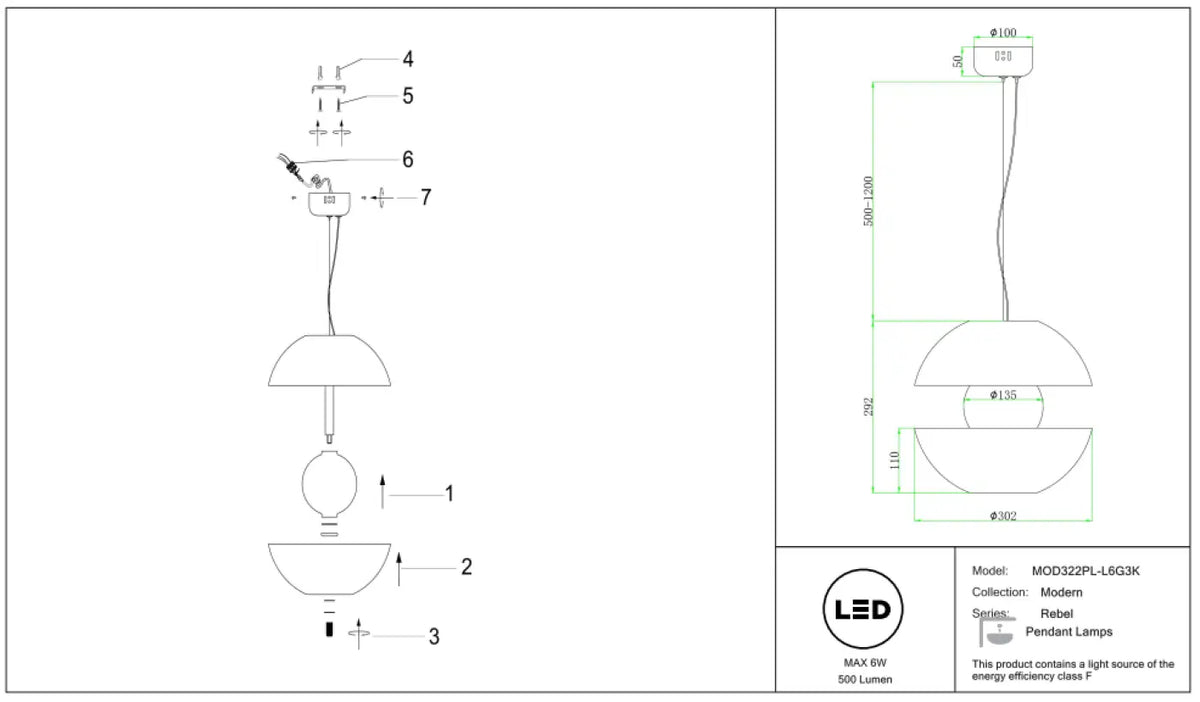 Suspension Luminaire | REBEL (Pomme)