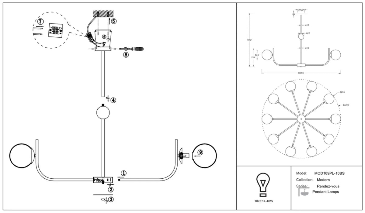 Suspension Luminaire | RENDEZ VOUS (Ramification)