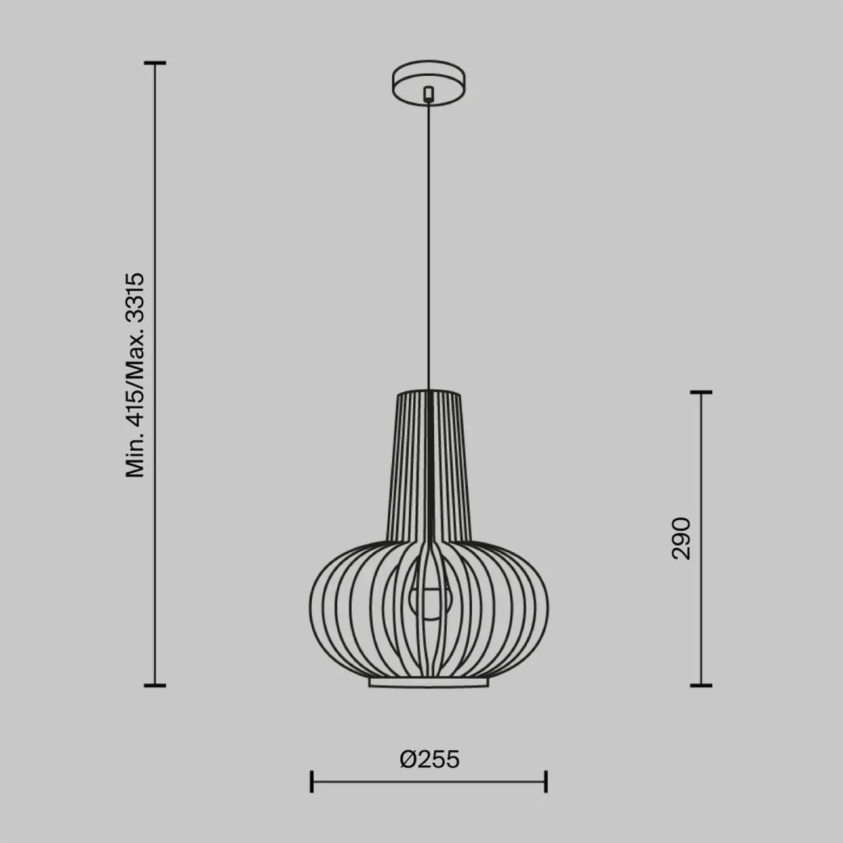 Suspension Luminaire | ROOTS (Cage Resserrée)