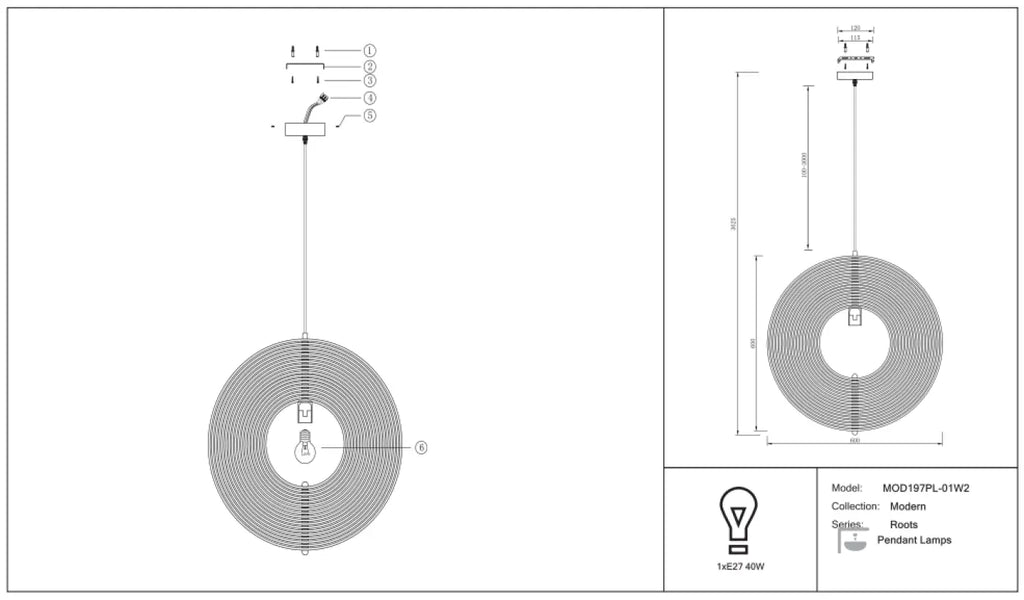 Suspension Luminaire | ROOTS (Corolle)