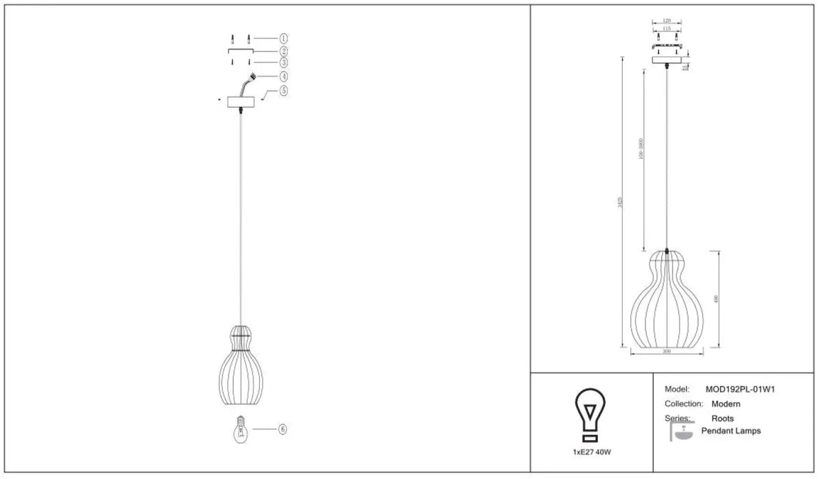Suspension Luminaire | ROOTS (Poire)
