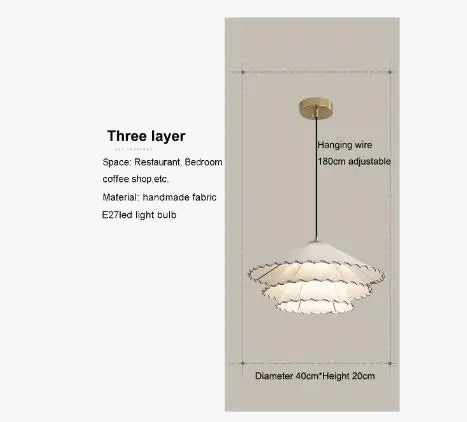 Suspension LED nordique en tissu, coton et lin, forme chapeau, style wabi-sabi pour salon et chambre – Néolys Épure
