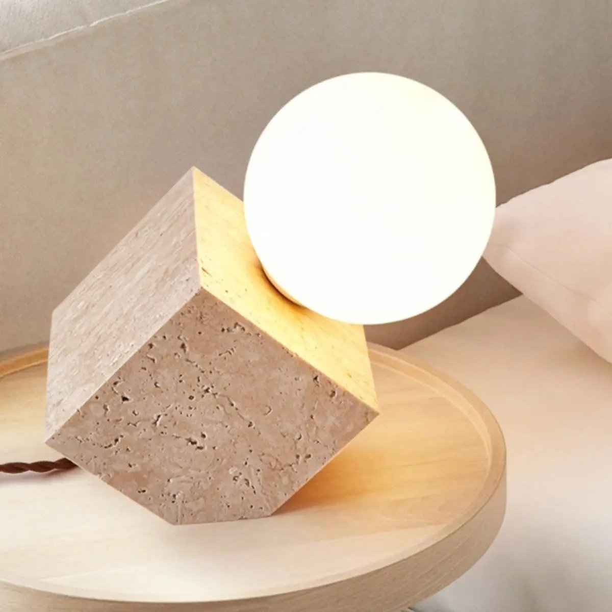 Travertin Lampe