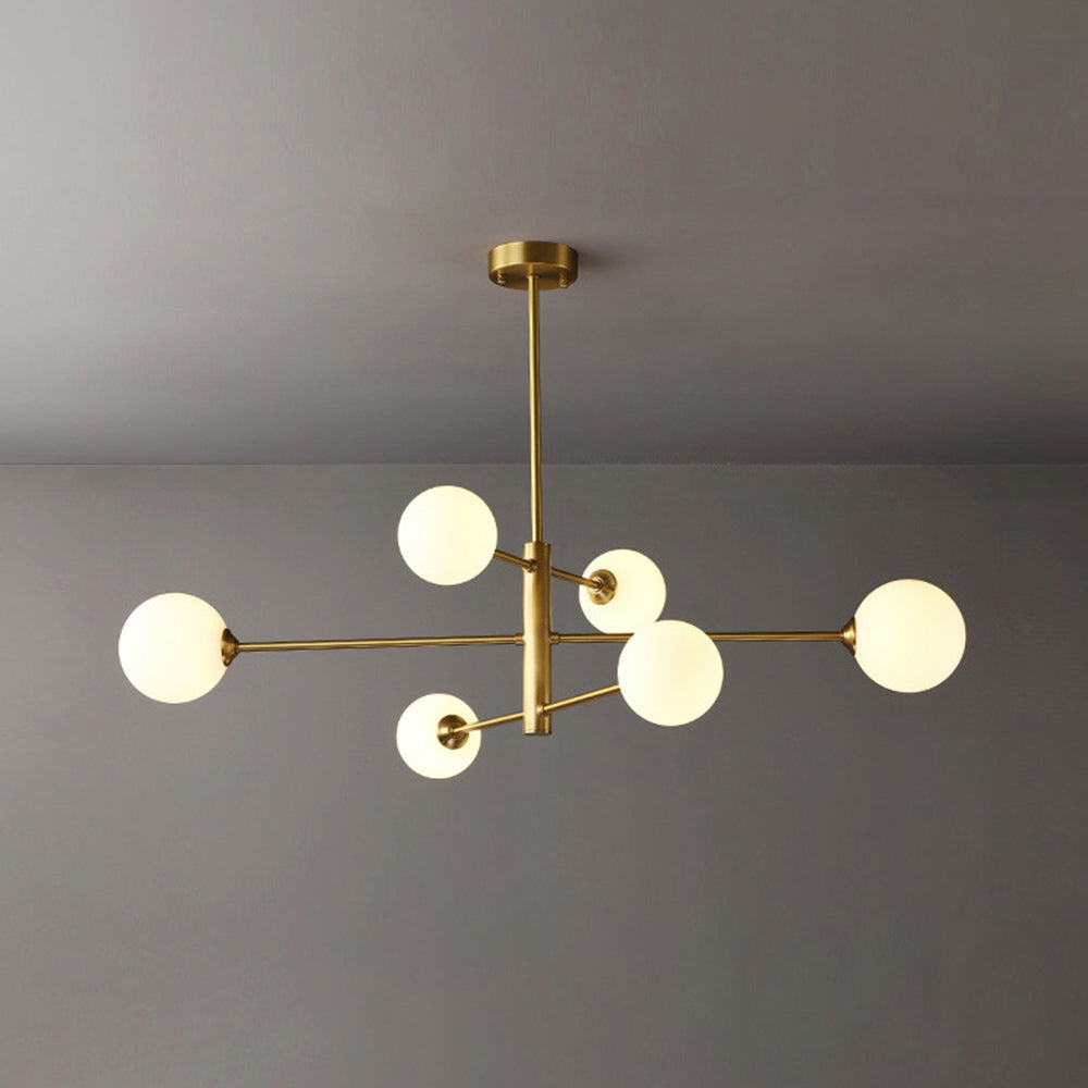 Truva Lustre Bulle Moderne Cuivre Verre Cuivre Salon - 13