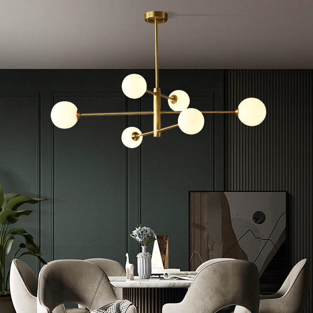 Truva Lustre Bulle Moderne Cuivre Verre Cuivre Salon - 3