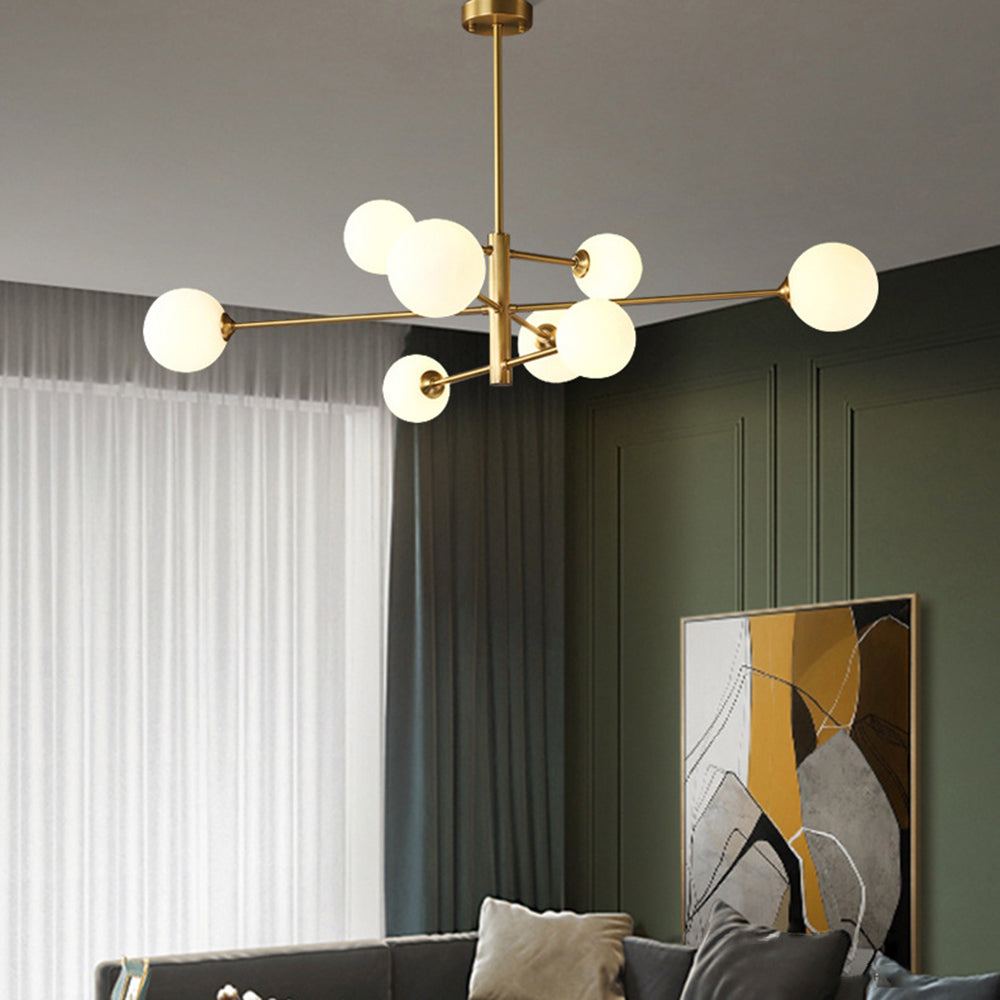 Truva Lustre Bulle Moderne Cuivre Verre Cuivre Salon - 9